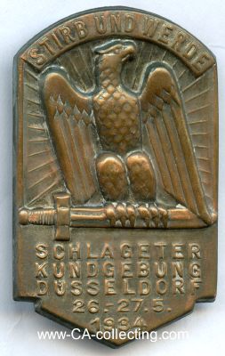 ABZEICHEN zur Schlageter-Kundgebung am 26./27. Mai 1934...