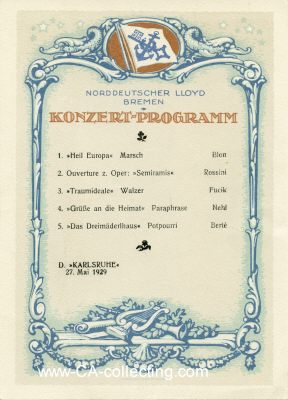 NORDDEUTSCHER LLOYD. Konzertprogramm D. Karlsruhe vom 27....