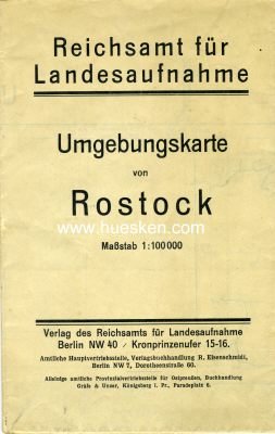 ROSTOCK. Umgebungskarte von Rostock M.1:100000. Reichsamt...