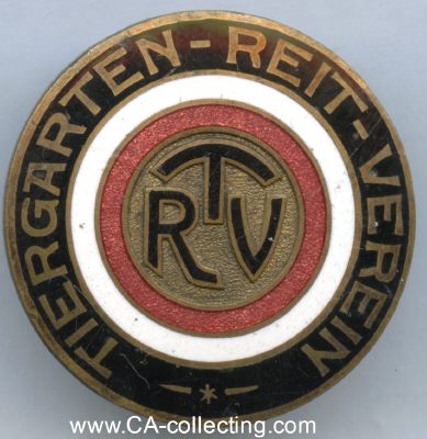 TIERGARTEN-REIT-VEREIN (BERLIN). Abzeichen um 1925....