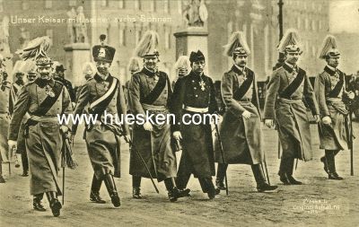 PHOTO-POSTKARTE Unser Kaiser mit seinen sechs Söhnen