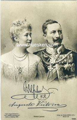 PHOTO-POSTKARTE Das Kaiserpaar Wilhelm II. / Auguste...