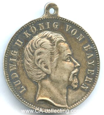 MEDAILLE UM 1880 auf König Ludwig II. von Bayern....