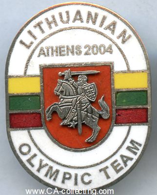 Foto 4 : ATHEN 2004. 5 emaillierte Abzeichen der litauischen...