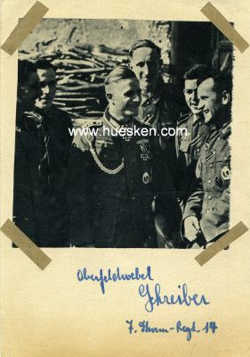 SCHREIBER, Josef. Leutnant des Heeres im Sturm-Regiment...
