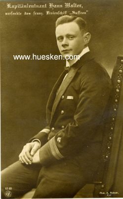 PHOTO-PORTRÄT-POSTKARTE Kapitänleutnant Hans...