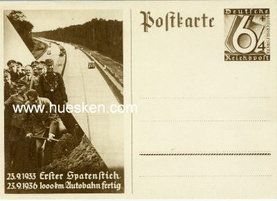 GANZSACHE-POSTKARTE 1936 '1000 km Autobahn fertig',...