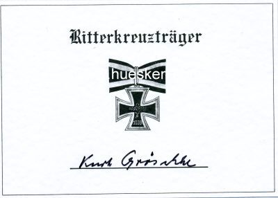 GRÖSCHKE, Kurt. Oberst der Luftwaffe, Kommandeur...