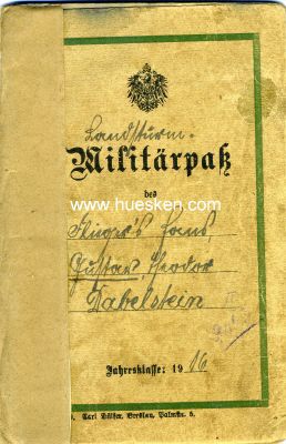 LANDSTURM-MILITÄRPASS JK 1916 für den Flieger...