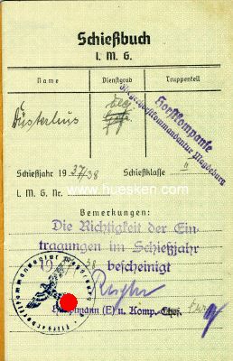 Foto 2 : SCHIESSBUCH für l.M.G.1937/38 für den Flieger...