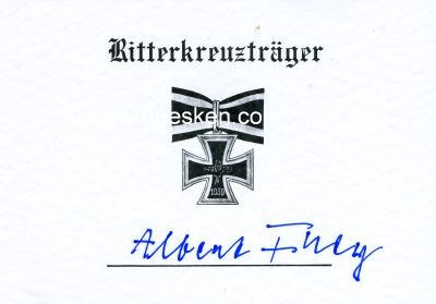 FREY, Albert. SS-Standartenführer, Kommandeur...
