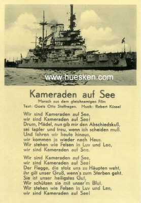 PHOTO-POSTKARTE 'Kameraden auf See' (Liederpostkarte)