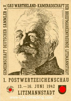 GANZSACHE-POSTKARTE '1. Postwertzeichenschau...