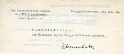 Photo 2 : KAMMHUBER, Josef. Generalleutnant der Luftwaffe,...