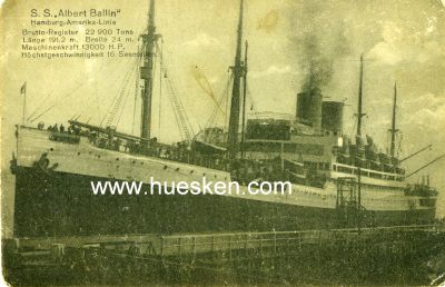 PHOTO-POSTKARTE 'SS Albert Ballin', 1925 gelaufen,...