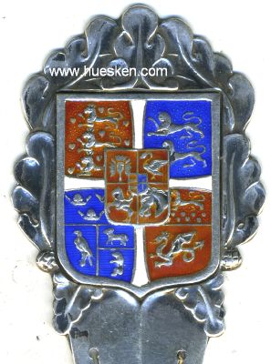 Foto 2 : LESEZEICHEN. 825 Silber mit emailliertem Wappen....