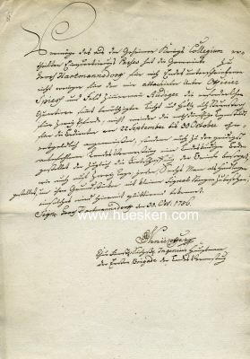 LAGER GROSS HARTMANNSDORFF 1786. Handschriftliches...