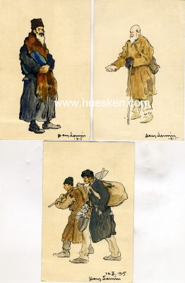 HANS LARWIN. (Maler 1873-1938). 3 postkartengroße,...