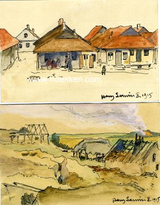 HANS LARWIN. (Maler 1873-1938). 2 postkartengroße,...