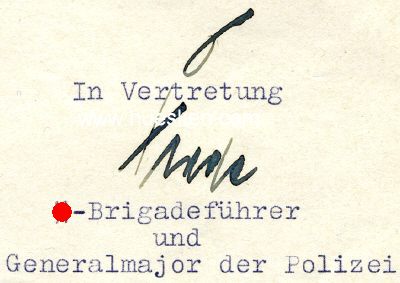 FLADE, Hans. SS-Brigadeführer und Generalmajor der...