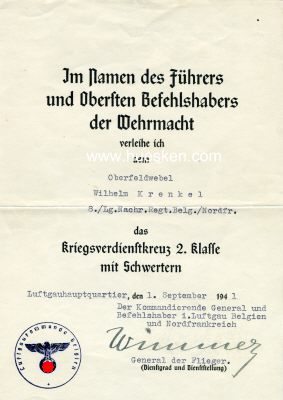Photo 2 : WIMMER, Wilhelm. General der Flieger, Kommandierender...