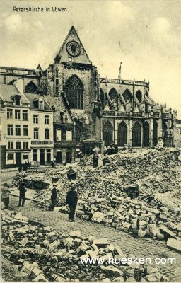 POSTKARTE LÖWEN. 'Peterskirche in Löwen'. 1915...
