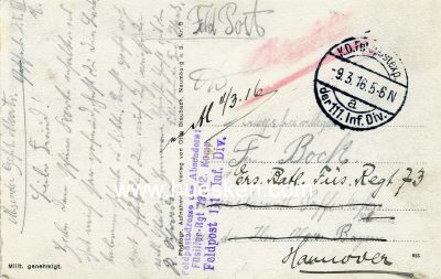 Foto 2 : POSTKARTE PUISIEUX. 'Schloß'. 1916 als Feldpost...