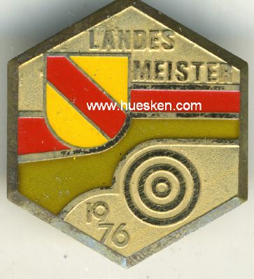 BADEN. Vergoldete Ehrennadel 'Landesmeister 1976', 27mm
