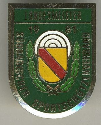 BADEN. Vergoldete Ehrennadel 'Landesmeister 1981 -...