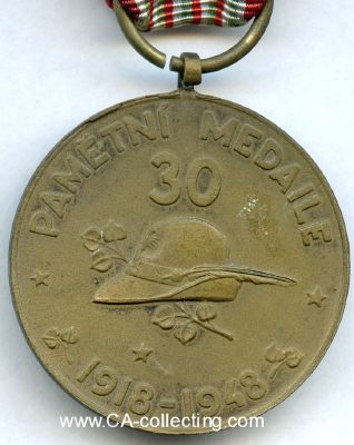 Foto 2 : STAATSGRÜNDUNGS-MEDAILLE 1918-1948. Bronze 36mm am...