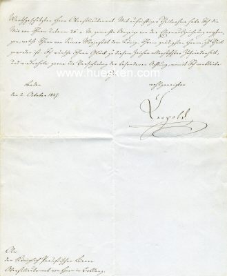 Photo 2 : BADEN - LEOPOLD, Großherzog (1790-1852).<br>Brief...
