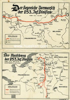 2 FELDPOSTKARTEN 1940 'Der siegreiche Vormarsch der 253....