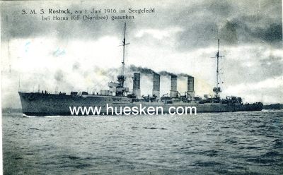 PHOTO-POSTKARTE 'S.M.S. Rostock, am 1. Juni 1916 im...