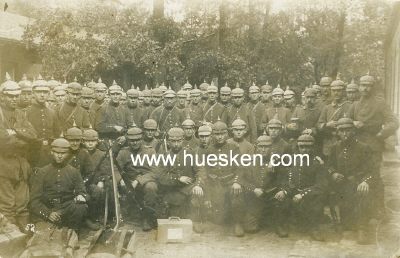 PHOTO 9x13cm: Gruppe feldgrauer Soldaten. 1918 gelaufen...