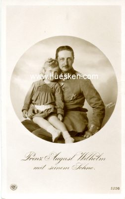 PHOTO-POSTKARTE Prinz August Wilhelm mit seinem Sohne