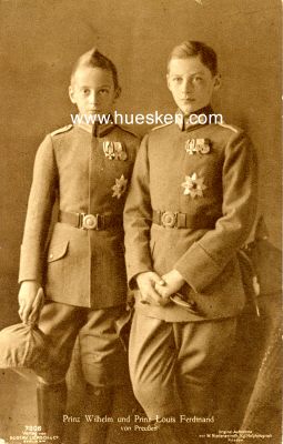 PHOTO-POSTKARTE Prinz Wilhelm und Prinz Louis Ferdinand...