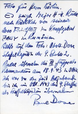 Photo 2 : DOSE, Paul. Hauptmann der Luftwaffe im Schlachtgeschwader...