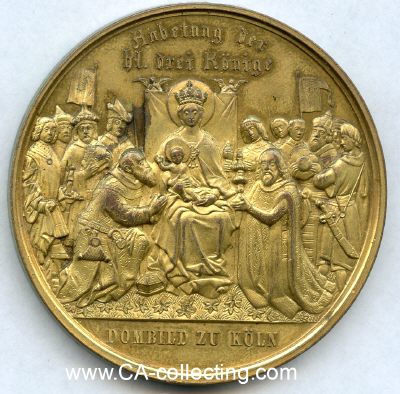 Photo 2 : KÖLN. Vergoldete Bronzemedaille 1880 (von Drentwett)...