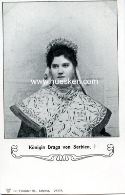 PORTRÄT-POSTKARTE Königin Draga von Serbien