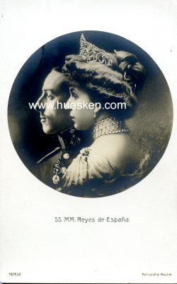 PHOTO-POSTKARTE SS.MM. Reyes de Espana
