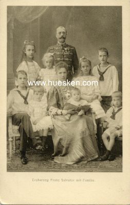 PHOTO-POSTKARTE Erzherzog Franz Salvator mit Familie