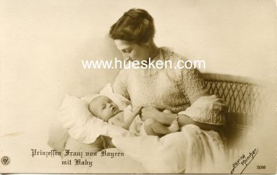 PHOTO-POSTKARTE Prinzessin Franz von Bayern mit Baby