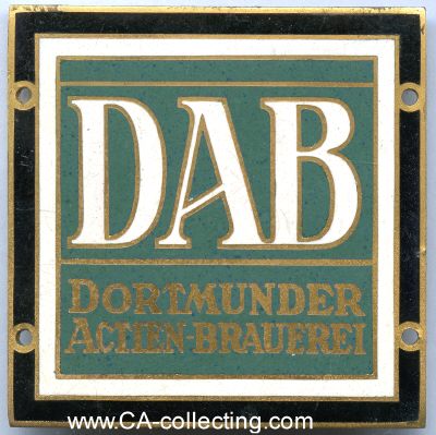 DORTMUNDER ACTIEN-BRAUEREI DAB. Firmenplakette um 1960....