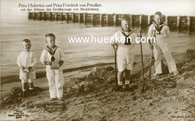 PHOTO-POSTKARTE Prinz Hubertus und Prinz Friedrich von...