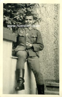 PHOTO 14x9cm: Soldat mit Eisernen Kreuz 1. Klasse,...