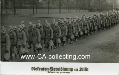 PHOTO 9x13cm um 1938: Rekruten-Vereidigung in Tilsit....