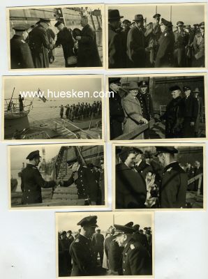 7 PHOTOS 6x9cm vom 13.3.1941: Indienststellung 'U 79'...
