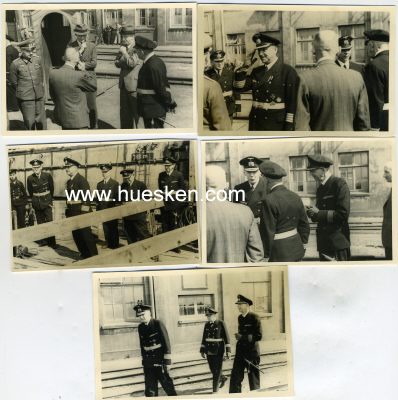 5 PHOTOS 6x9cm vom 24.7.1943: Indienststellung 'U 290'...