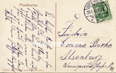 Foto 2 : FARB-POSTKARTE 'Militärische Speise-Karte', 1913...