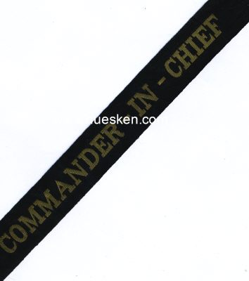 MÜTZENBAND 'Commander-in-Chief'. Metallfaden 80cm